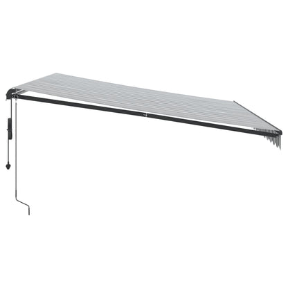 Luifel automatisch uittrekbaar LED 450x350 cm antraciet en wit