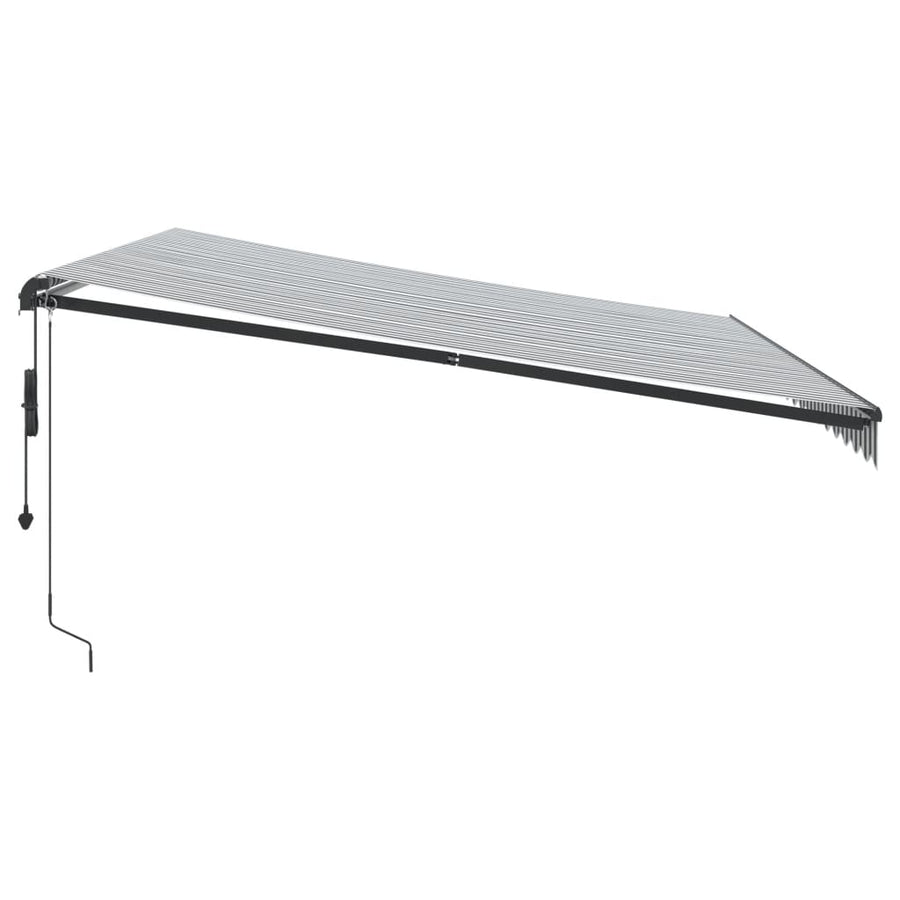 Luifel automatisch uittrekbaar LED 450x350 cm antraciet en wit