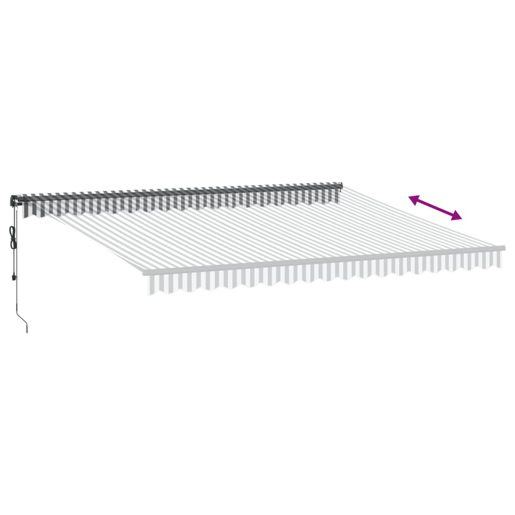 Luifel automatisch uittrekbaar LED 450x350 cm antraciet en wit