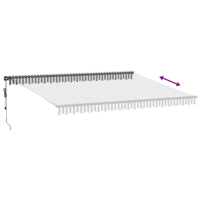 Luifel automatisch uittrekbaar LED 450x350 cm antraciet en wit