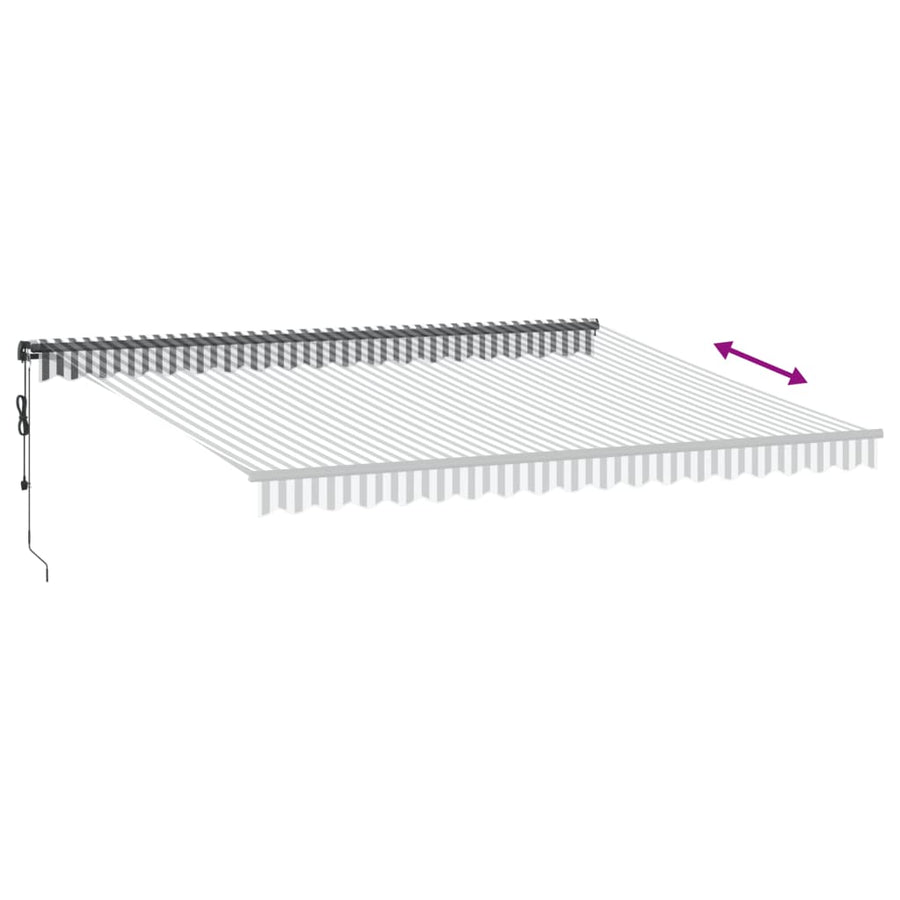 Luifel automatisch uittrekbaar LED 450x350 cm antraciet en wit