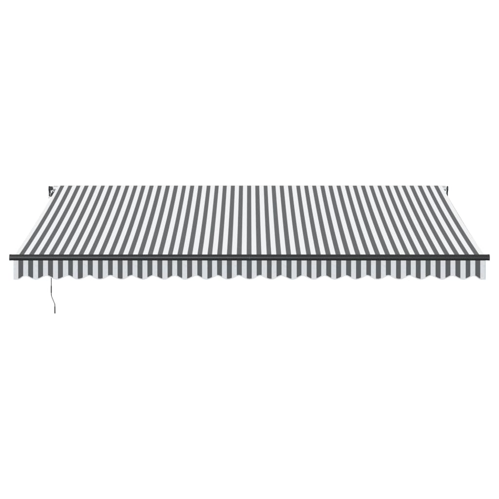 Luifel handmatig uittrekbaar 500x350 cm antraciet en wit