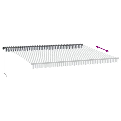 Luifel handmatig uittrekbaar 500x350 cm antraciet en wit