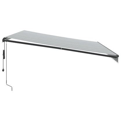 Luifel automatisch uittrekbaar 500x350 cm antraciet en wit
