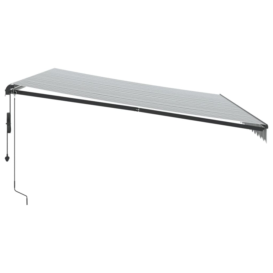Luifel automatisch uittrekbaar LED 500x350 cm antraciet en wit