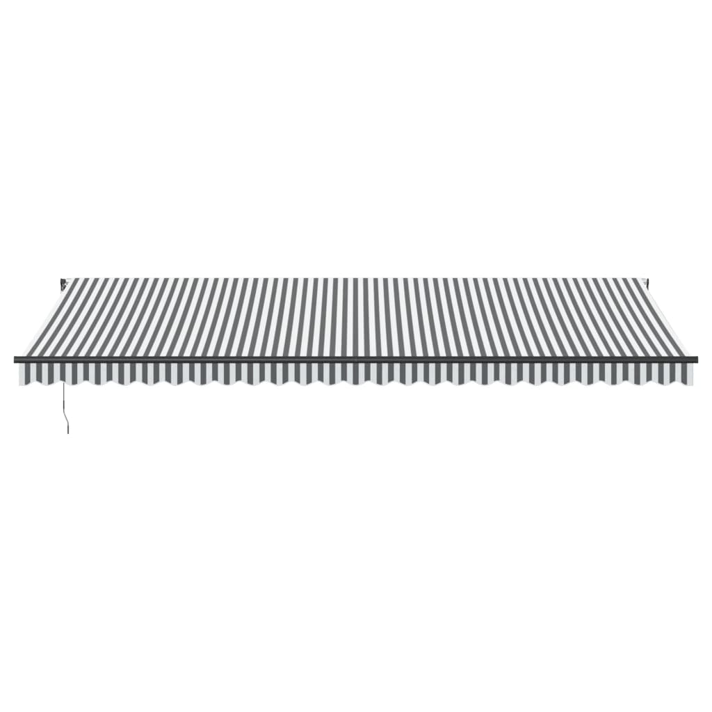 Luifel handmatig uittrekbaar 600x350 cm antraciet en wit