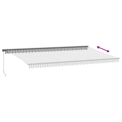 Luifel handmatig uittrekbaar 600x350 cm antraciet en wit