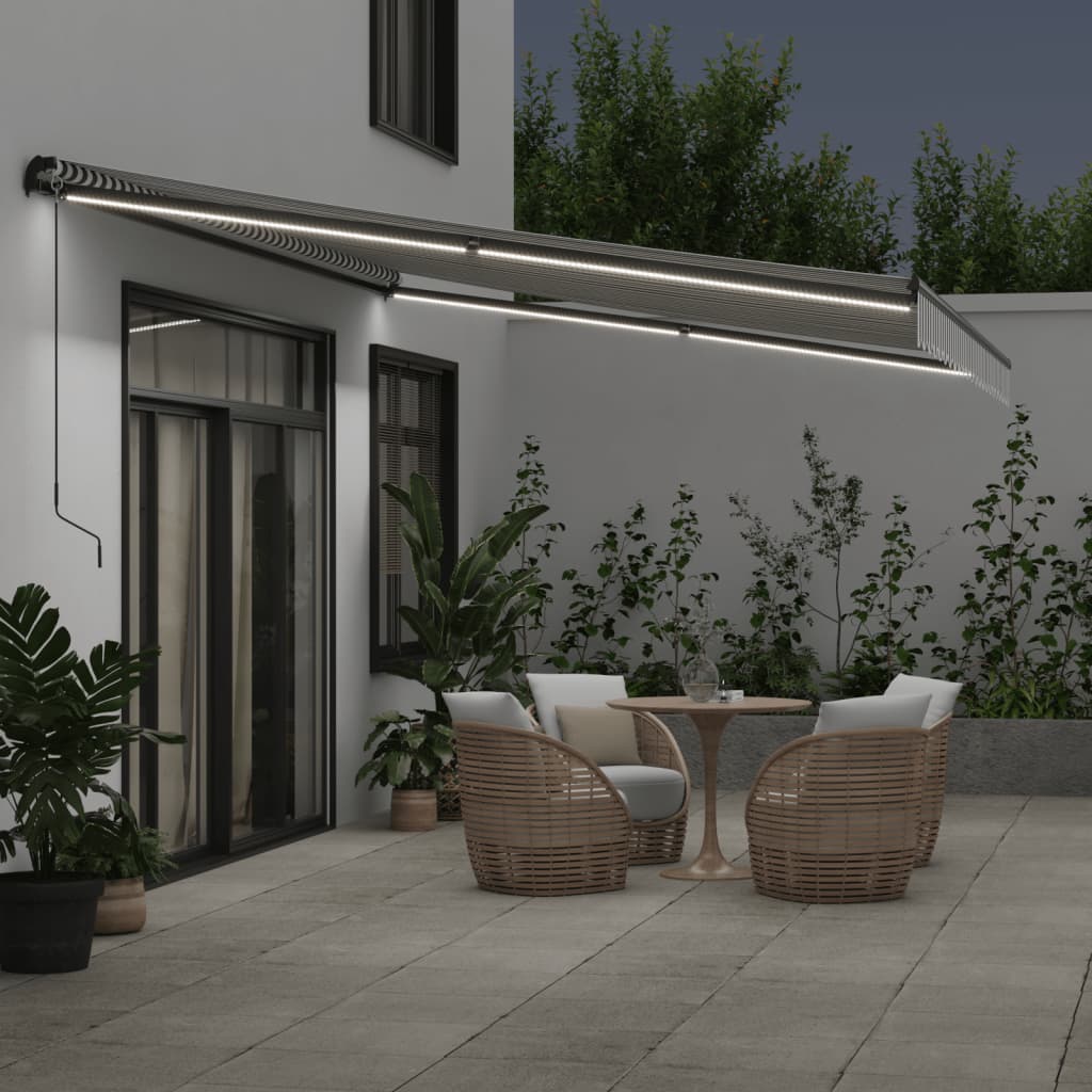 Luifel automatisch uittrekbaar 600x350 cm antraciet en wit