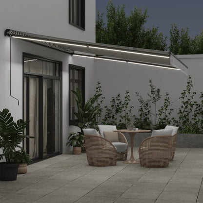 Luifel automatisch uittrekbaar 600x350 cm antraciet en wit