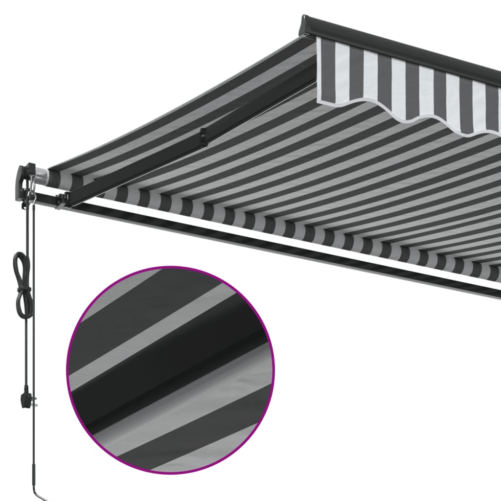 Luifel automatisch uittrekbaar 600x350 cm antraciet en wit