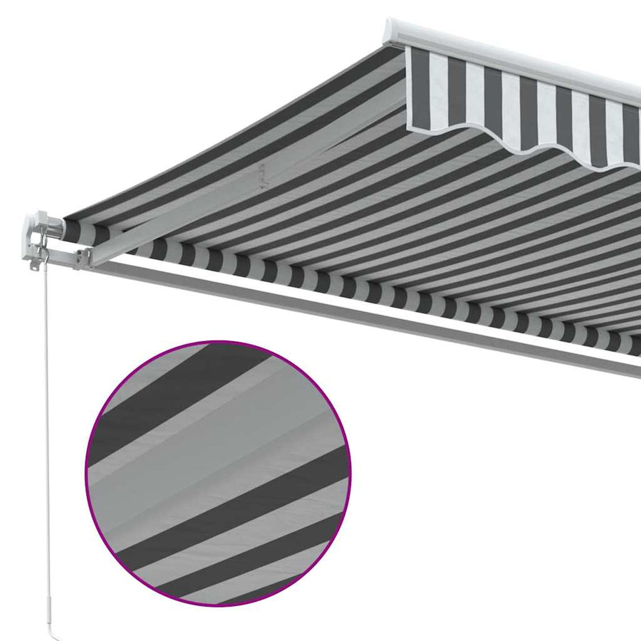 Luifel handmatig uittrekbaar 600x300 cm antraciet en wit