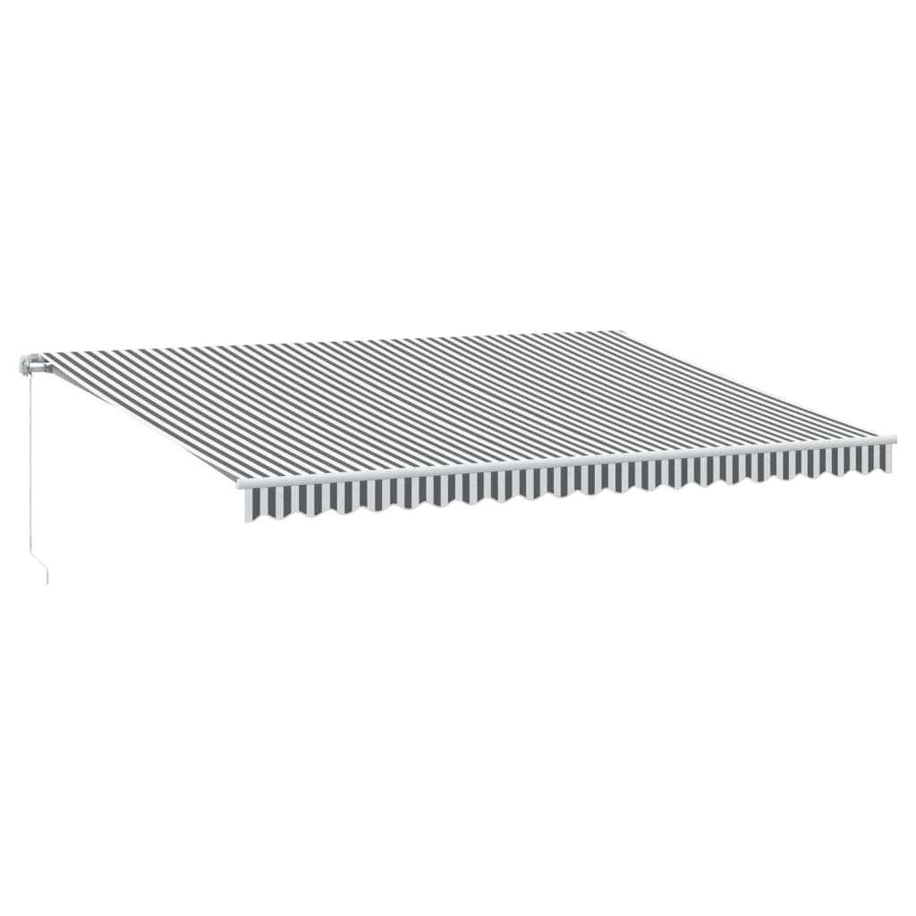 Luifel handmatig uittrekbaar 500x300 cm antraciet en wit