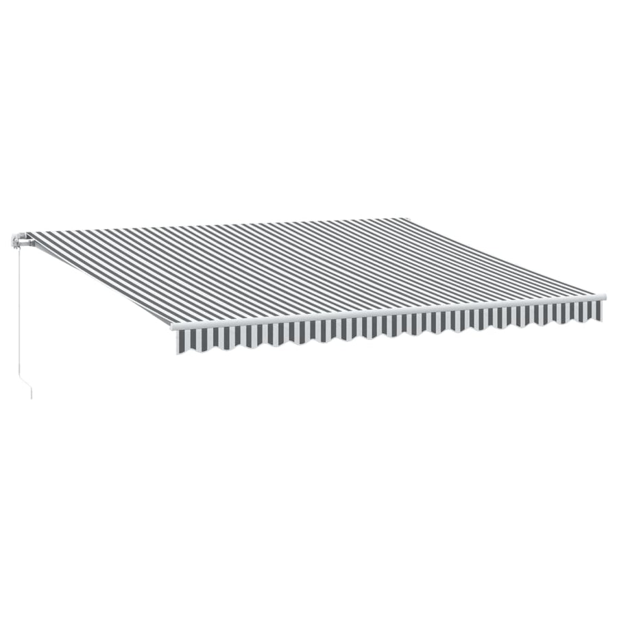 Luifel handmatig uittrekbaar 450x300 cm antraciet en wit