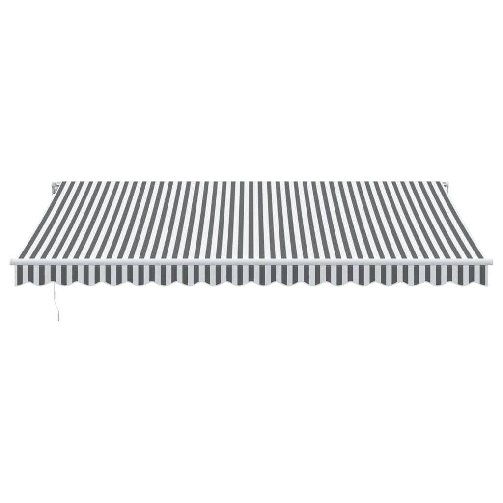 Luifel handmatig uittrekbaar 450x300 cm antraciet en wit