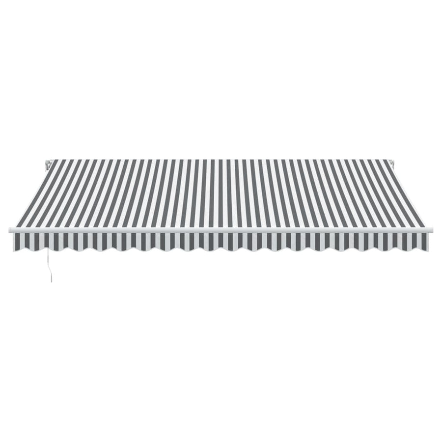 Luifel handmatig uittrekbaar 450x300 cm antraciet en wit