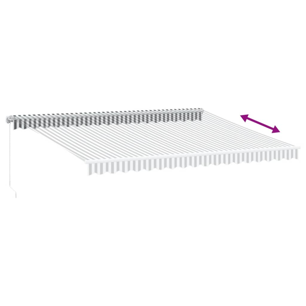 Luifel handmatig uittrekbaar 450x300 cm antraciet en wit