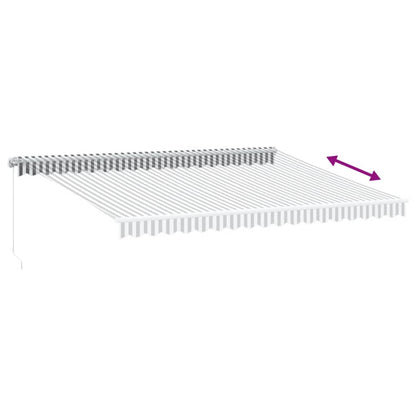 Luifel handmatig uittrekbaar 450x300 cm antraciet en wit