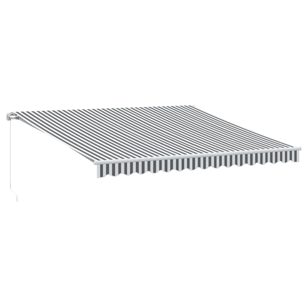 Luifel handmatig uittrekbaar 400x300 cm antraciet en wit