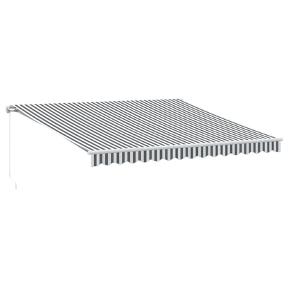 Luifel handmatig uittrekbaar 400x300 cm antraciet en wit