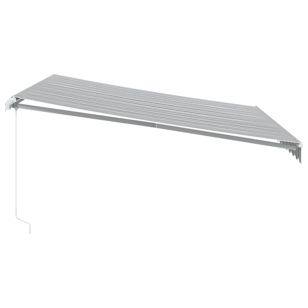 Luifel handmatig uittrekbaar 400x300 cm antraciet en wit