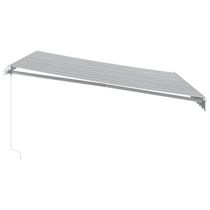 Luifel handmatig uittrekbaar 400x300 cm antraciet en wit