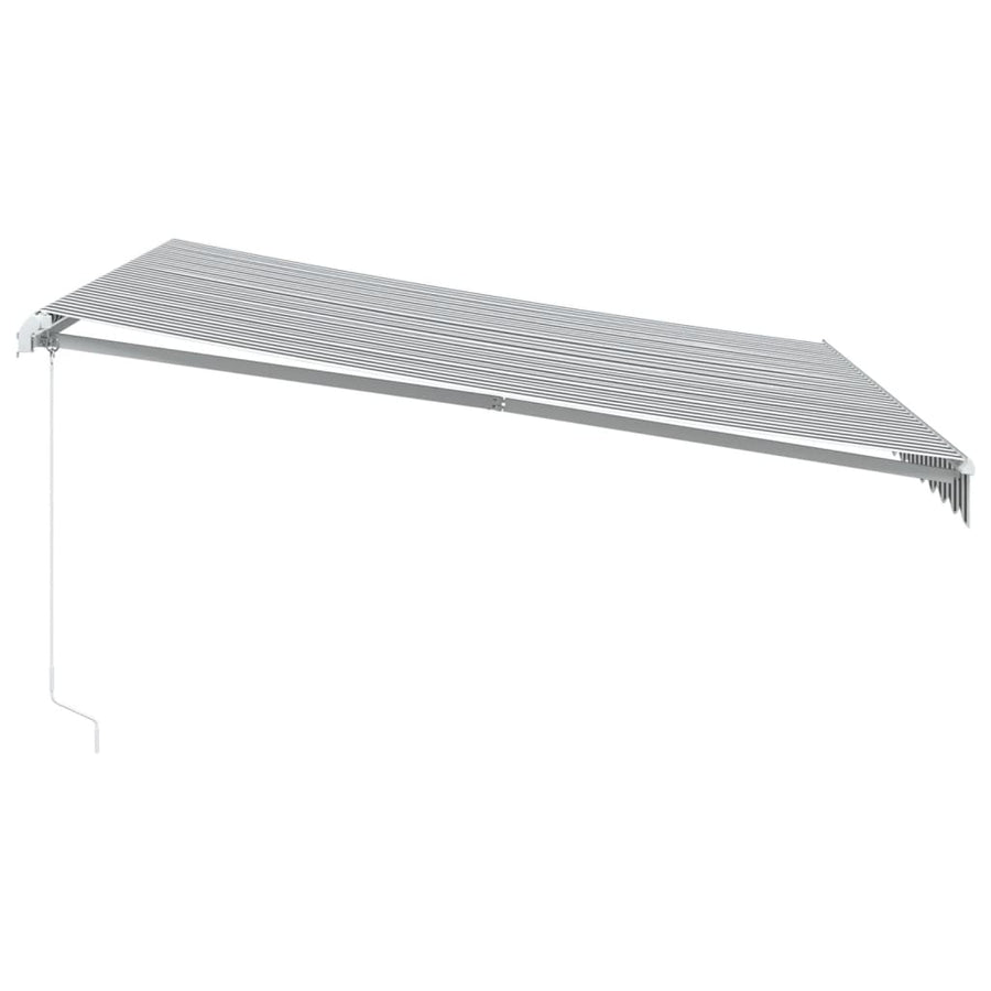 Luifel handmatig uittrekbaar 400x300 cm antraciet en wit