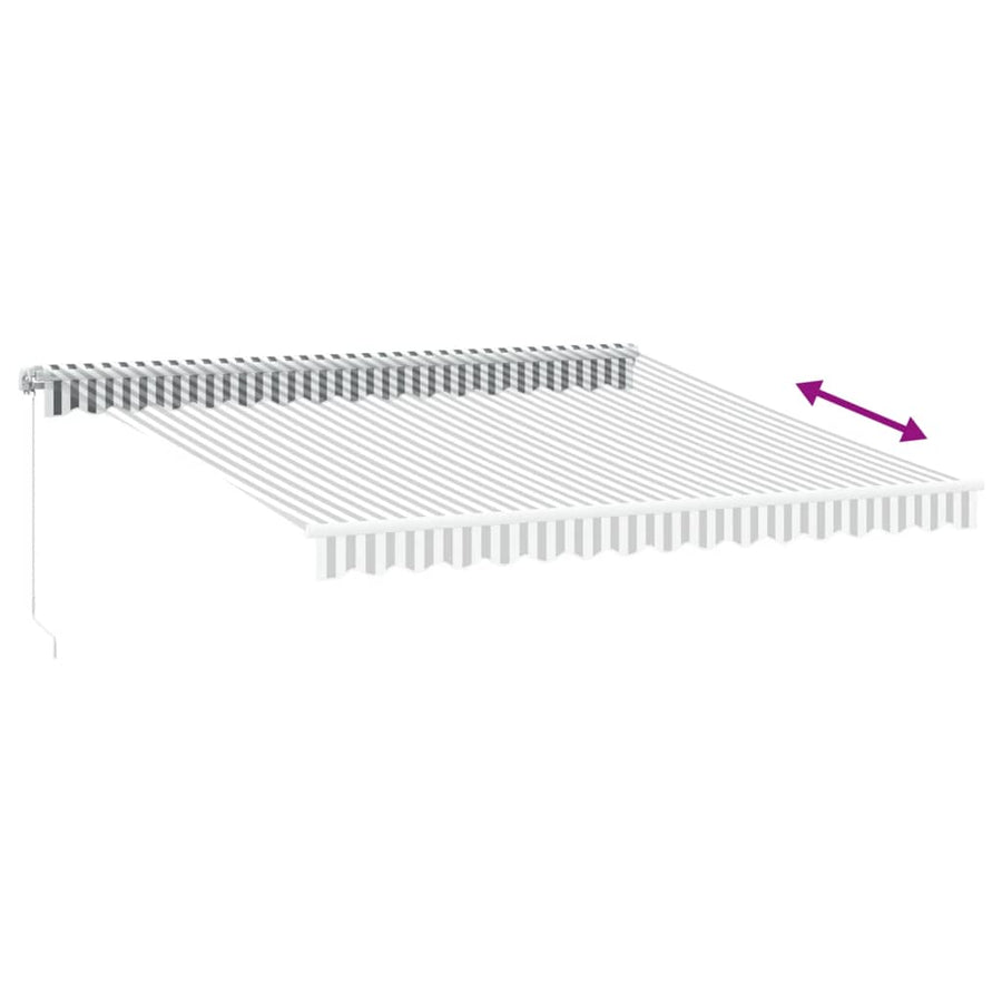 Luifel handmatig uittrekbaar 400x300 cm antraciet en wit