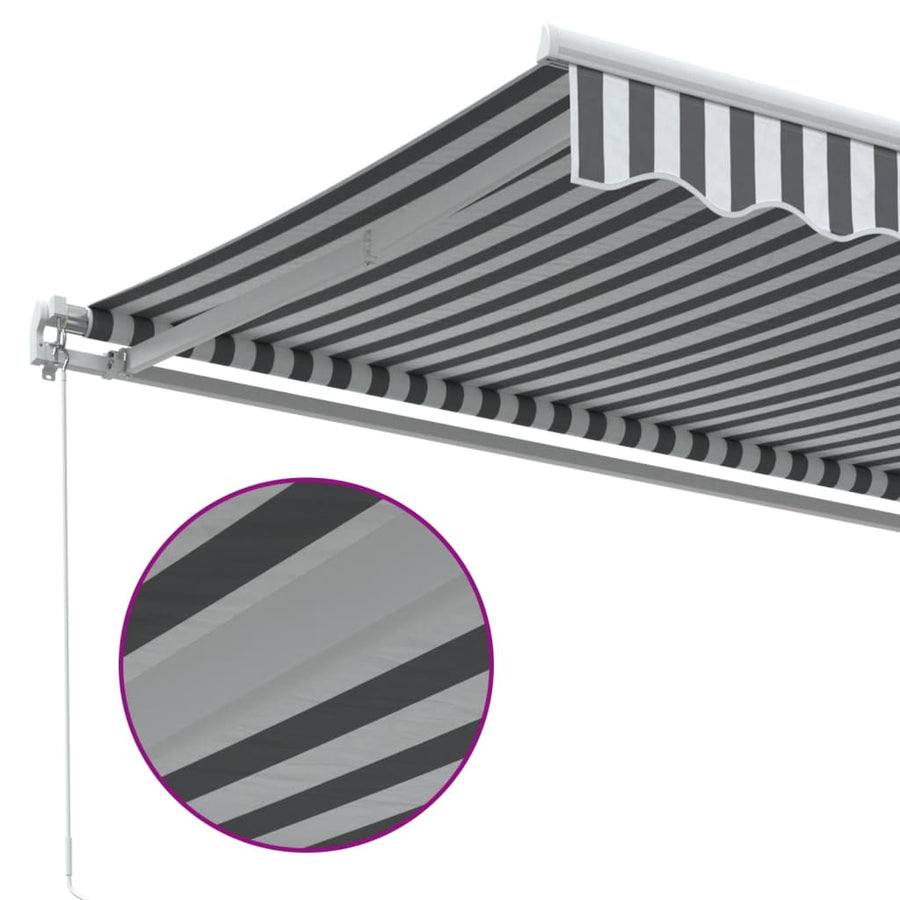 Luifel handmatig uittrekbaar 350x250 cm antraciet en wit