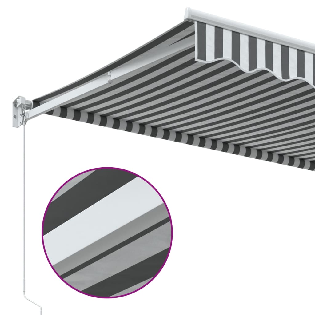 Luifel Uittrekbaar 3X2,5 M Stof En Aluminium Antraciet En Wit