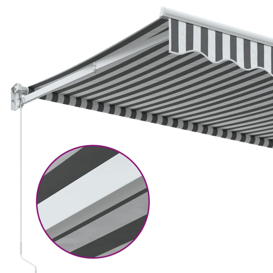 Luifel Uittrekbaar 3X2,5 M Stof En Aluminium Antraciet En Wit