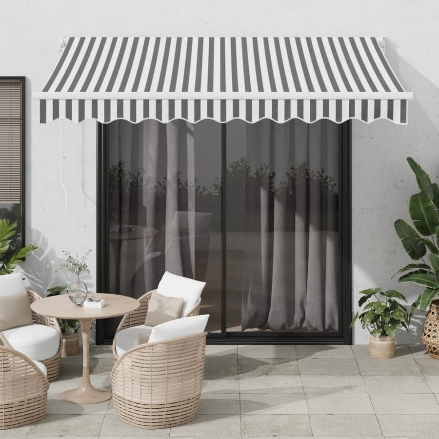 Luifel Uittrekbaar 3X2,5 M Stof En Aluminium Antraciet En Wit