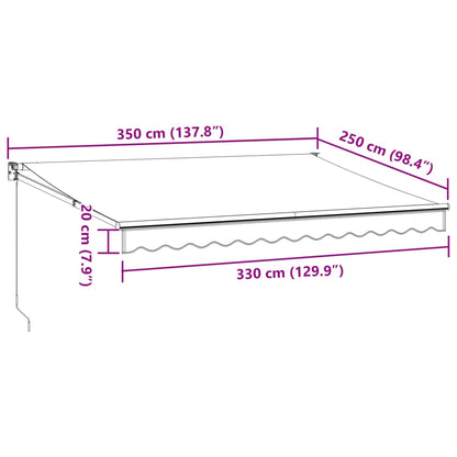 Luifel Uittrekbaar 3,5X2,5 M Stof En Aluminium 3.5 x 2.5 m