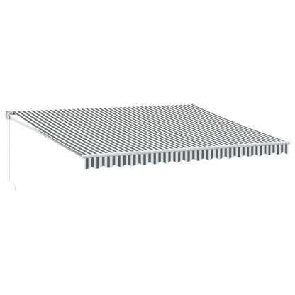Luifel uittrekbaar 4,5x3 m stof en aluminium antraciet en wit