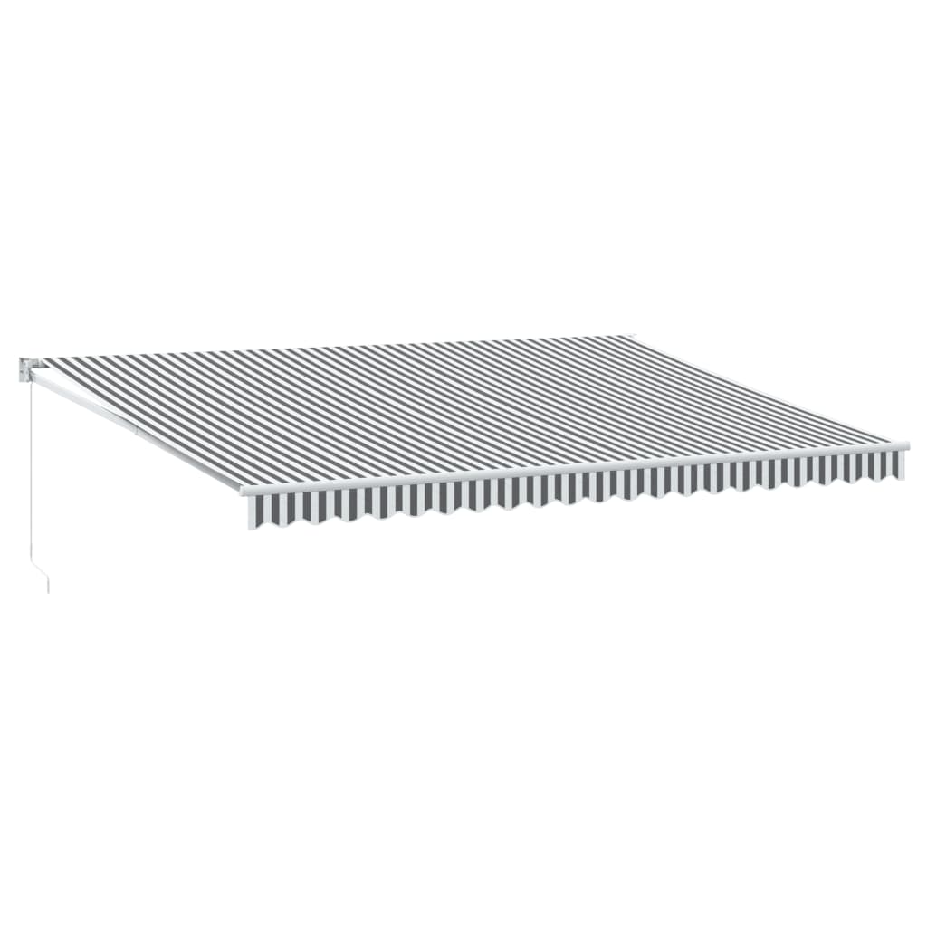 Luifel uittrekbaar 5x3 m stof en aluminium antraciet en wit