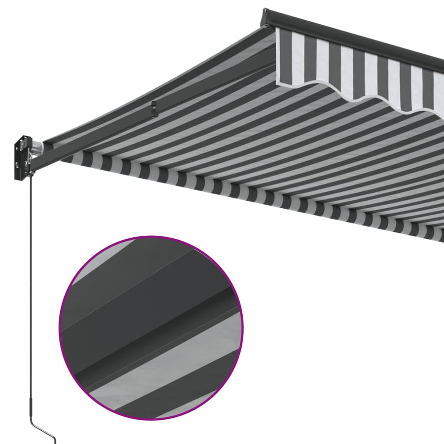 Luifel Uittrekbaar 3,5X2,5 M Stof En Aluminium Antraciet En Wit