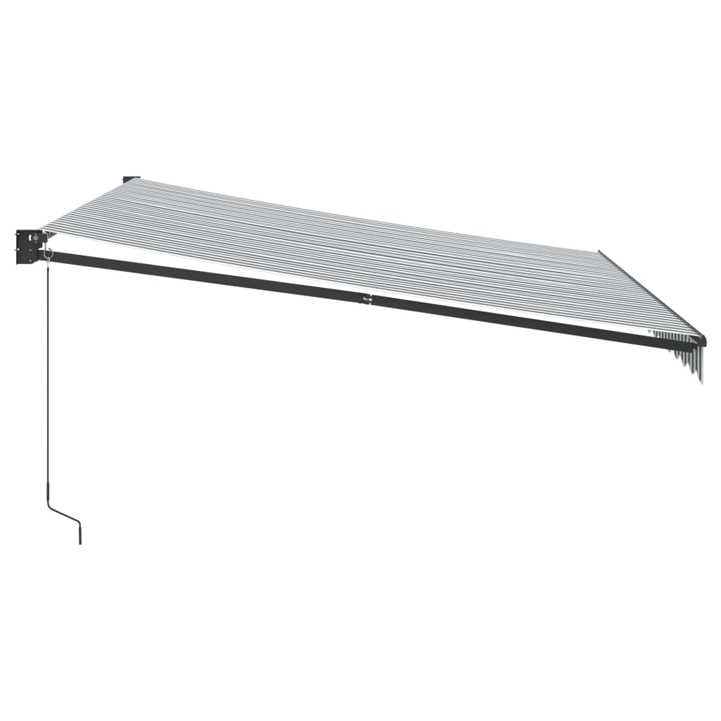 Luifel uittrekbaar 4x3 m stof en aluminium antraciet en wit