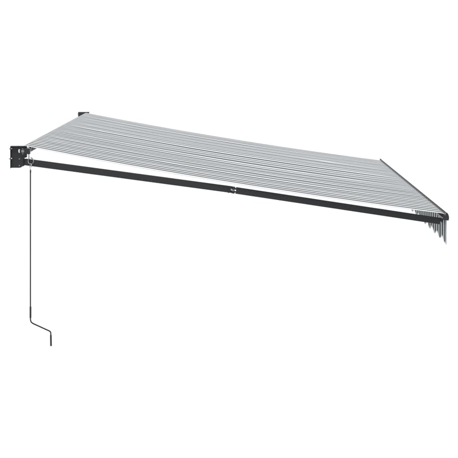 Luifel uittrekbaar 4x3 m stof en aluminium antraciet en wit
