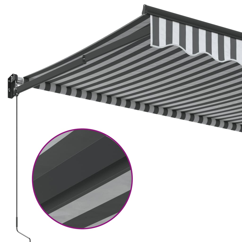 Luifel uittrekbaar 4x3 m stof en aluminium antraciet en wit