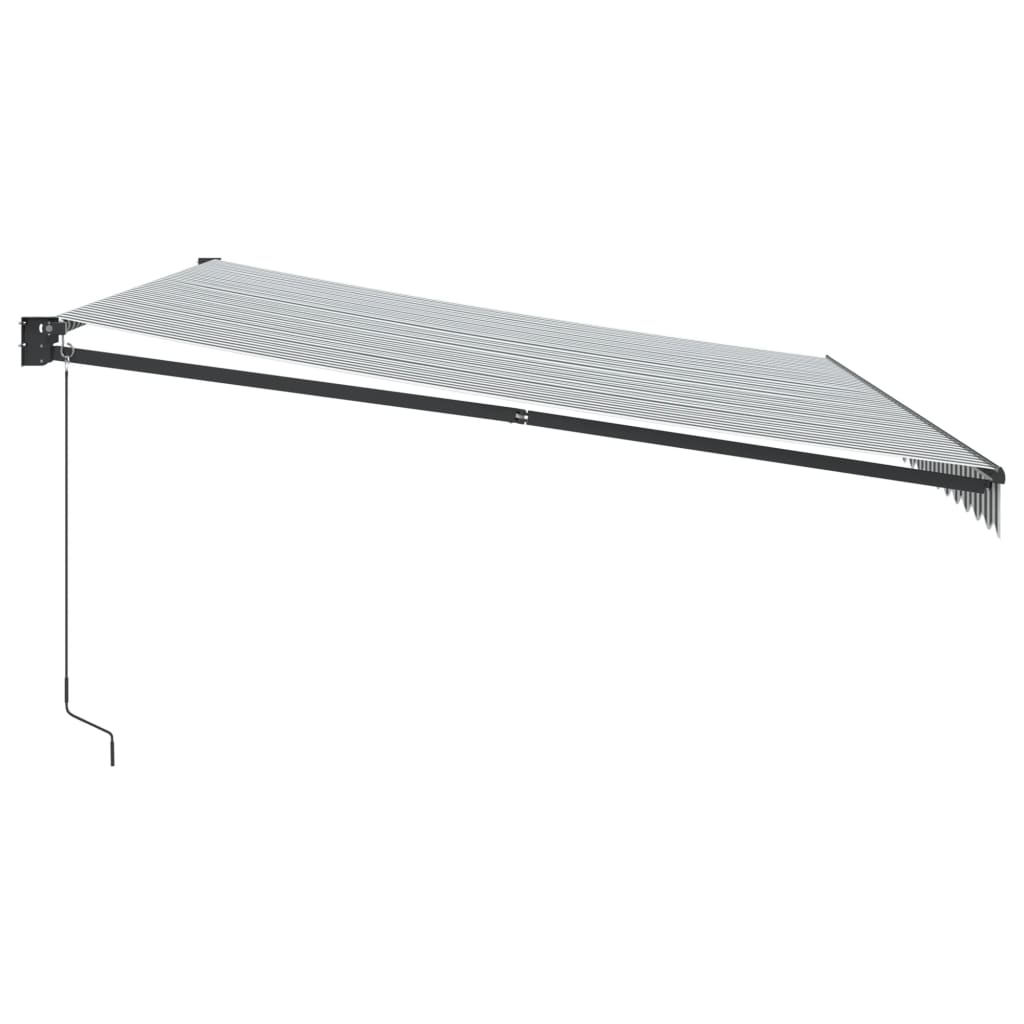 Luifel Uittrekbaar Stof En Aluminium En Wit 5 x 3 m Antraciet en zwart