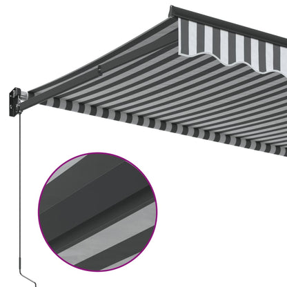 Luifel Uittrekbaar Stof En Aluminium En Wit 5 x 3 m Antraciet en zwart