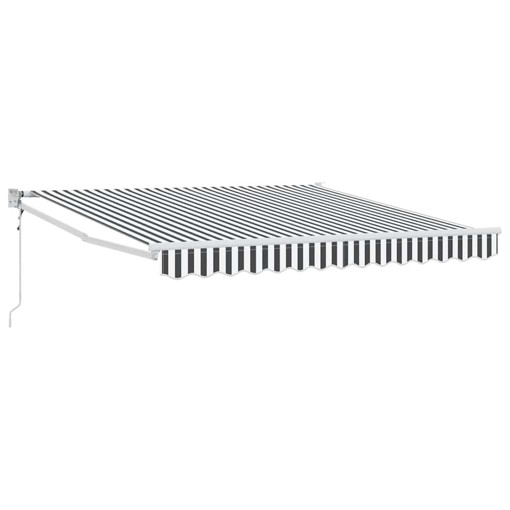 Luifel Uittrekbaar 3X2,5 M Stof En Aluminium Antraciet En Wit 3 x 2.5 m