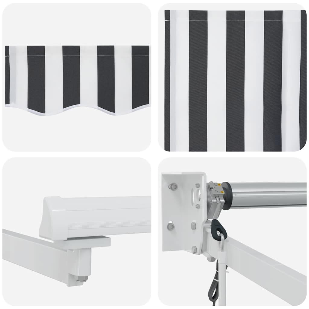 Luifel Uittrekbaar 3X2,5 M Stof En Aluminium Antraciet En Wit 3 x 2.5 m