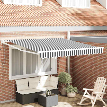 Luifel Uittrekbaar 3X2,5 M Stof En Aluminium Antraciet En Wit 3 x 2.5 m