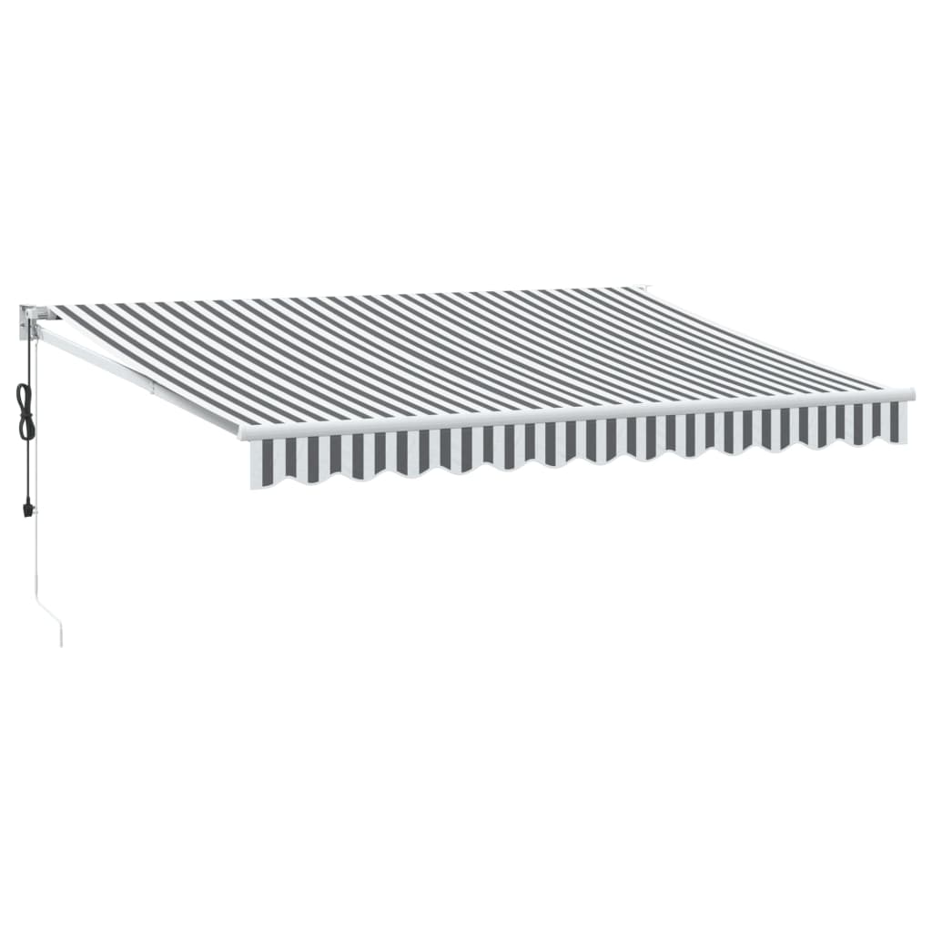 Luifel uittrekbaar 3,5x2,5 m stof en aluminium antraciet en wit