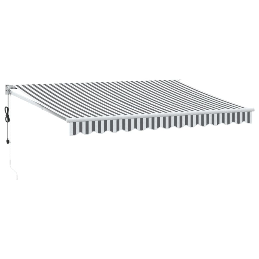 Luifel uittrekbaar 3,5x2,5 m stof en aluminium antraciet en wit