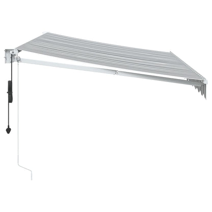 Luifel uittrekbaar 3,5x2,5 m stof en aluminium antraciet en wit