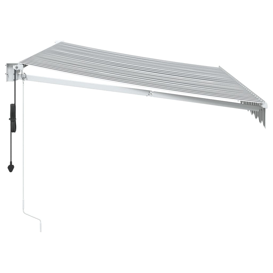 Luifel uittrekbaar 3,5x2,5 m stof en aluminium antraciet en wit