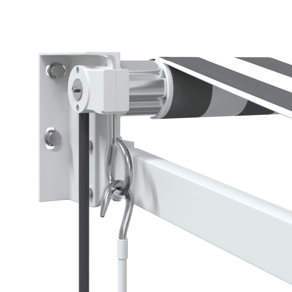 Luifel uittrekbaar 3,5x2,5 m stof en aluminium antraciet en wit