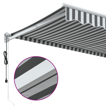 Luifel uittrekbaar 3,5x2,5 m stof en aluminium antraciet en wit