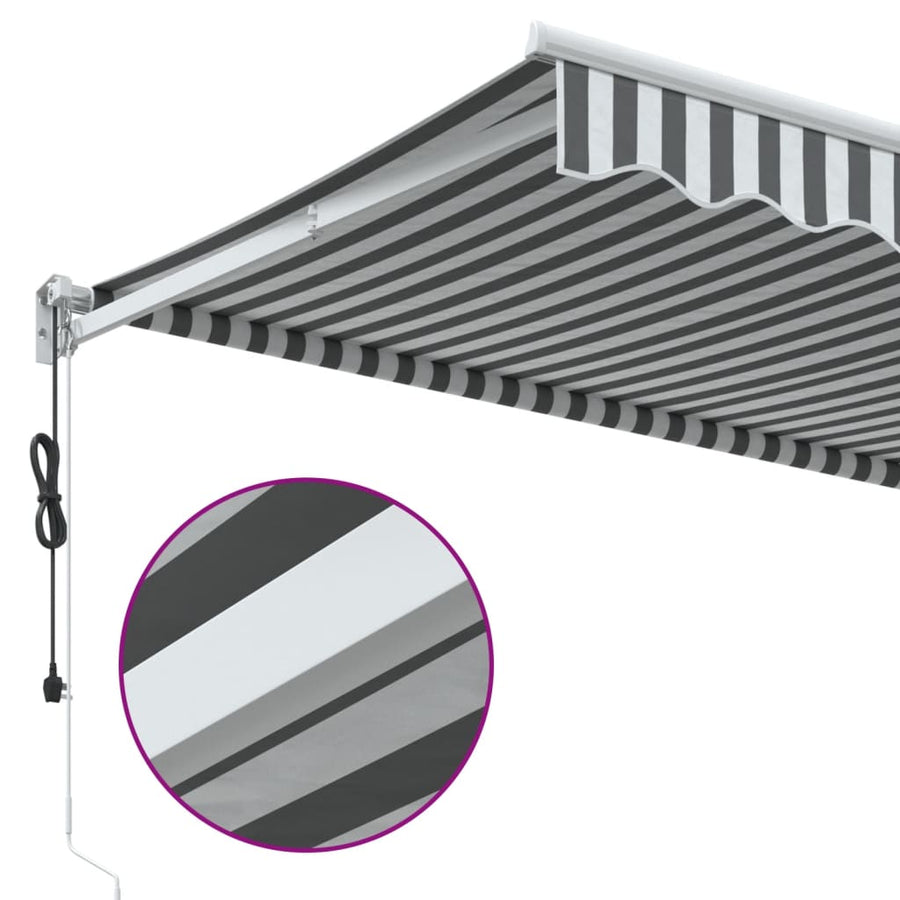 Luifel uittrekbaar 3,5x2,5 m stof en aluminium antraciet en wit